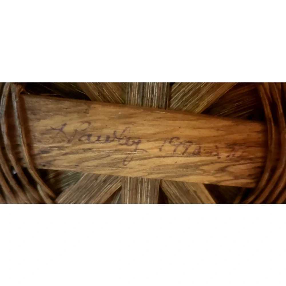 Wicker Curly Q VTG Basket Porcupine Round Basket Decor 5.5